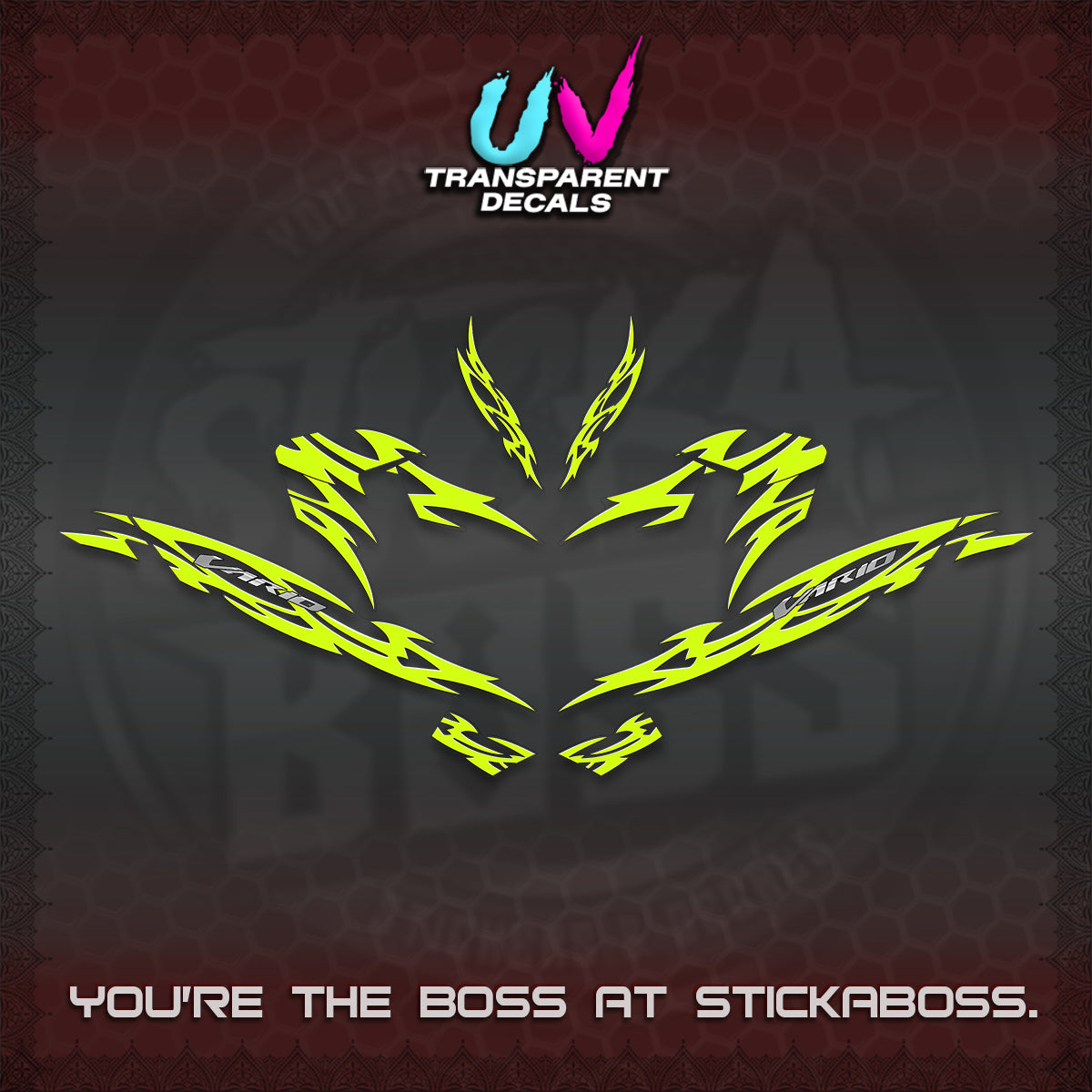 CLICK 125 V4 INDO VARIO UV TRANSPARENT DECALS (2026 NUSANTARA STRIPING) STICKER DECALS By STICKABOSS
