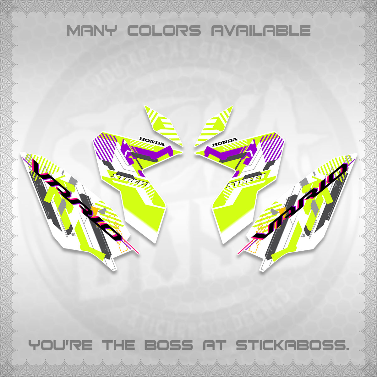 CLICK 125 V3 VARIO FOR WHITE DECALS (2026 STREET STYLE EDITION) STICKER DECALS By STICKABOSS