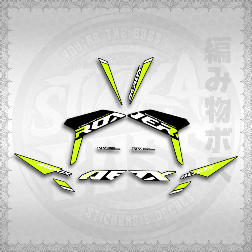 STICKER DECALS for AEROX V3 ALPHA TURBO INDO (AV3SODE25) By STICKABOSS (SOFIE LAMINATED WATERPROOF)