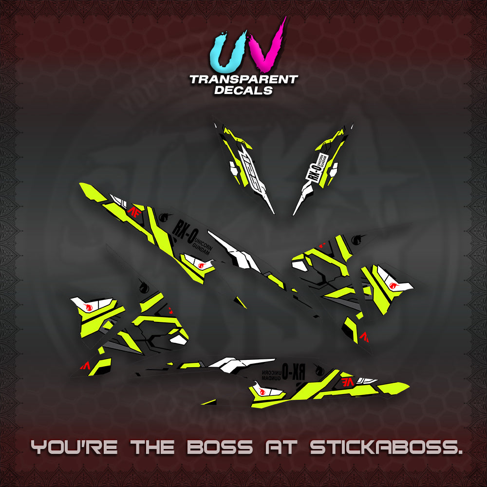 CLICK V2 UV TRANSPARENT VARIO DECALS (RX-O UNICORN GD)STICKER DECALS By STICKABOSS