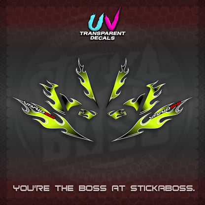 CLICK 125 V4 UV TRANSPARENT VARIO DECALS (2026 MOTIF FLAME 1 TONE)STICKER DECALS By STICKABOSS