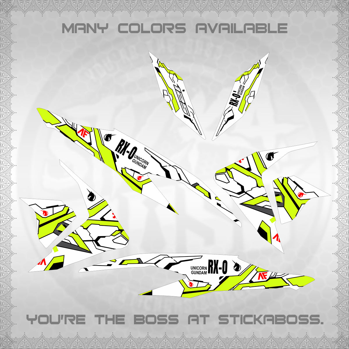 CLICK V2 FOR WHITE VARIO DECALS (RX-O UNICORN GD)STICKER DECALS By STICKABOSS