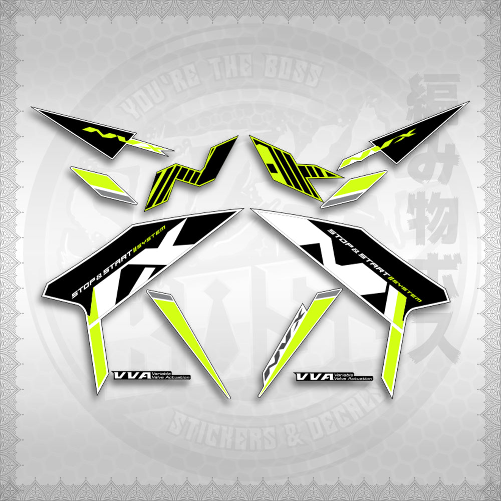 STICKER DECALS for AEROX V3 ALPHA TURBO INDO (AV3SHBOST) By STICKABOSS (SOFIE LAMINATED WATERPROOF)