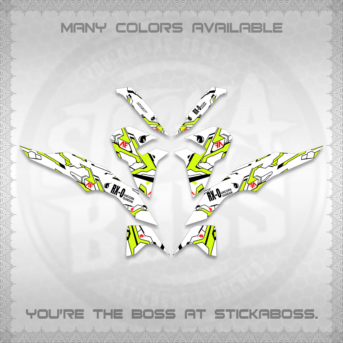 CLICK V3 VARIO FOR WHITE DECALS (UNICORN GUNDAM DESIGN) STICKER DECALS By STICKABOSS