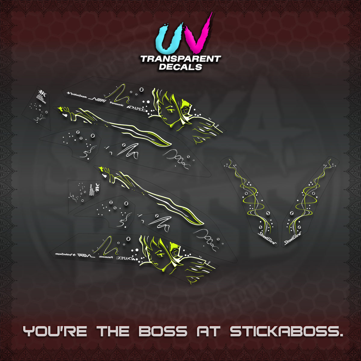 NMAX V2 UV TRANSPARENT DECALS (2026 2F2F DESIGN)STICKER DECALS By STICKABOSS