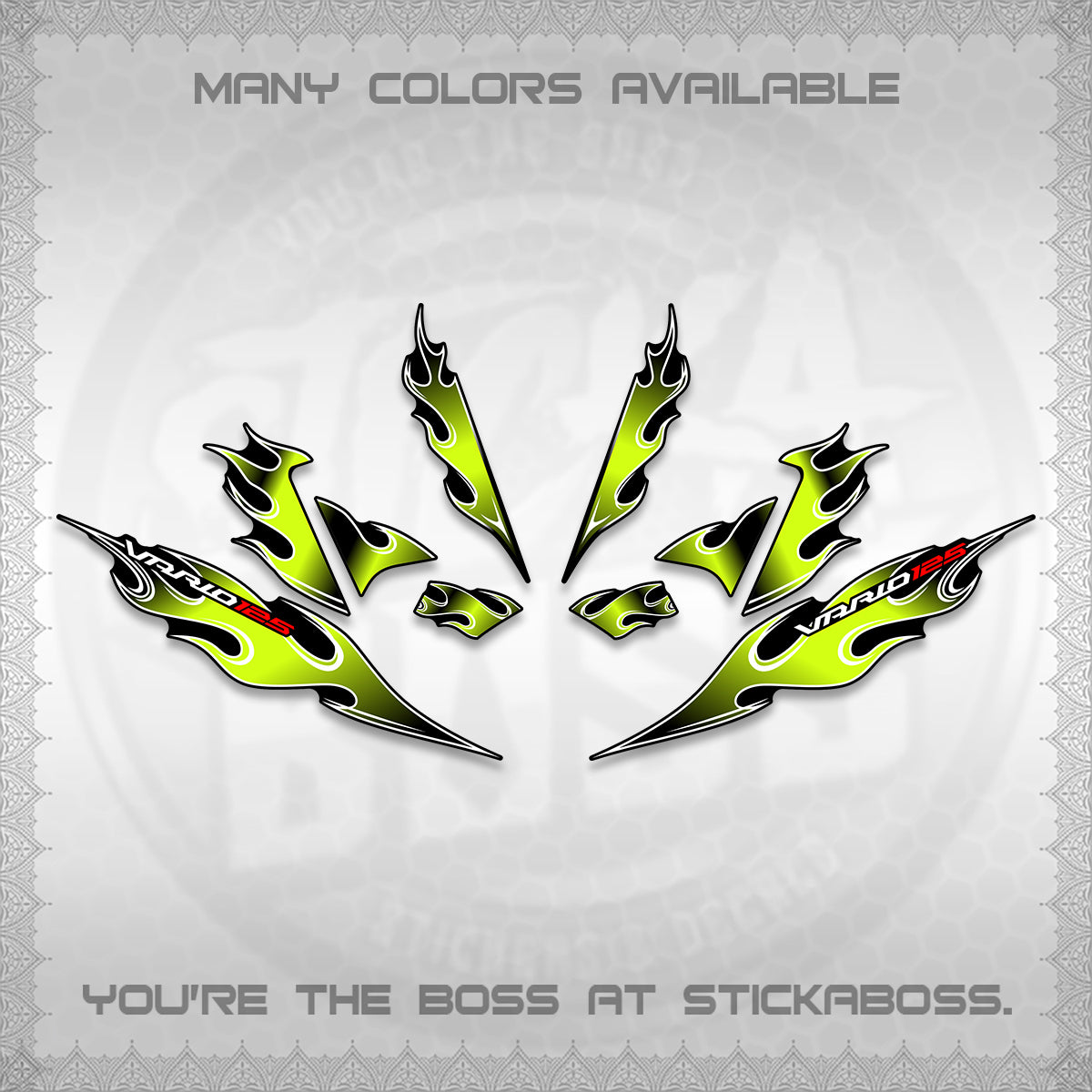 CLICK 125 V4 VARIO DECALS (2026 MOTIF FLAME 1 TONE)STICKER DECALS By STICKABOSS