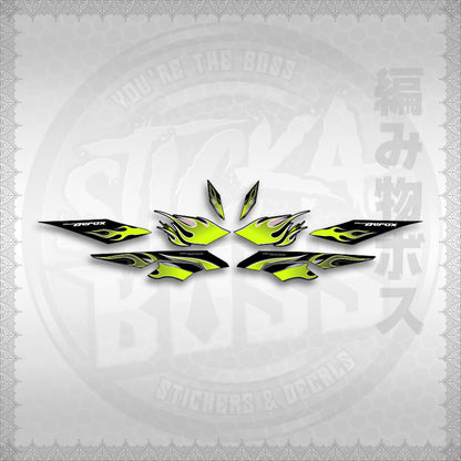 STICKER DECALS for AEROX V3 ALPHA TURBO (AV3LEFMO) By STICKABOSS (SOFIE LAMINATED WATERPROOF)