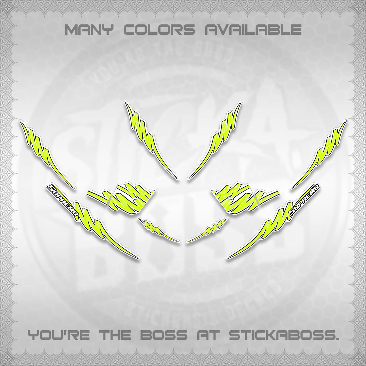 AEROX V2 FOR WHITE STRIPING DECALS (1 TONE PUTRA VIRDIAN)STICKER DECALS BY STICKABOSS