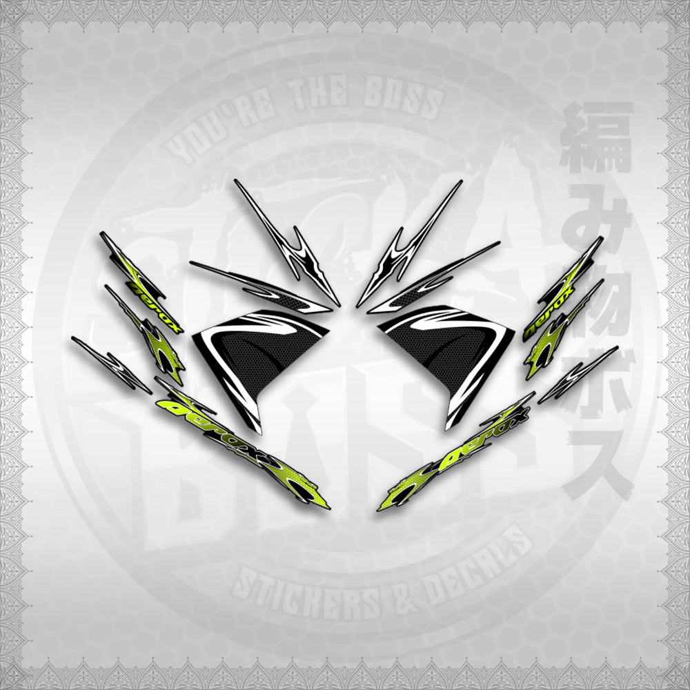 STICKER DECALS for AEROX 155 V1 (AV125LENEMOHO) By STICKABOSS (SOFIE LAMINATED WATERPROOF)