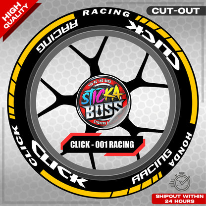 CLICK 125 / 150 / 160 MAGS STICKER SET  ( 2 MAGS ) - 001 RACING | VINYL WATERPROOF CUT-OUT DECALS