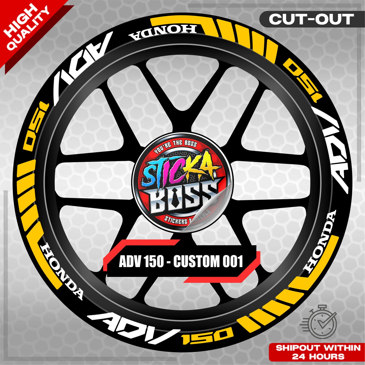 ADV 150 MAG STICKER SET ( 2 MAGS ) - CUSTOM 001 | VINYL WATERPROOF CUT-OUT DECALS