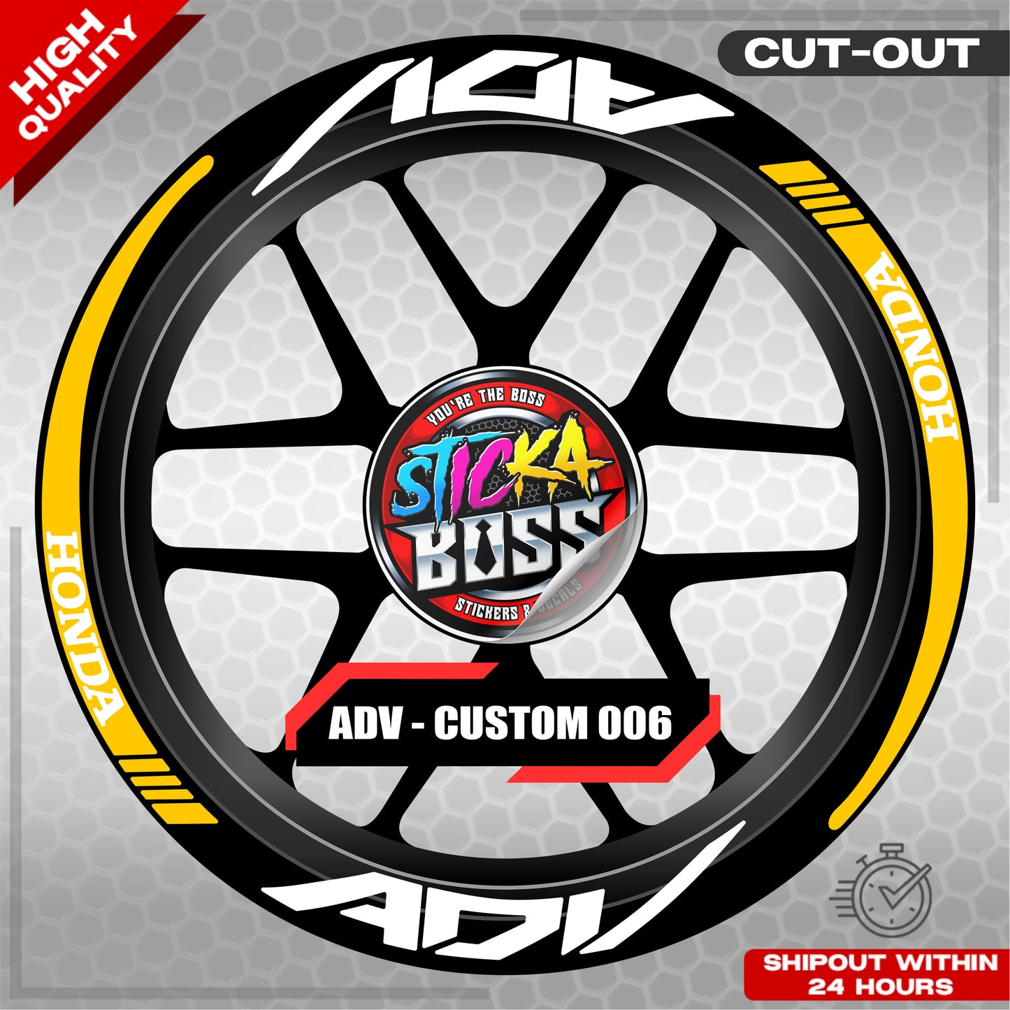 ADV 150 / 160 MAG STICKER SET ( 2 MAGS ) - CUSTOM 006 | VINYL WATERPROOF CUT-OUT DECALS