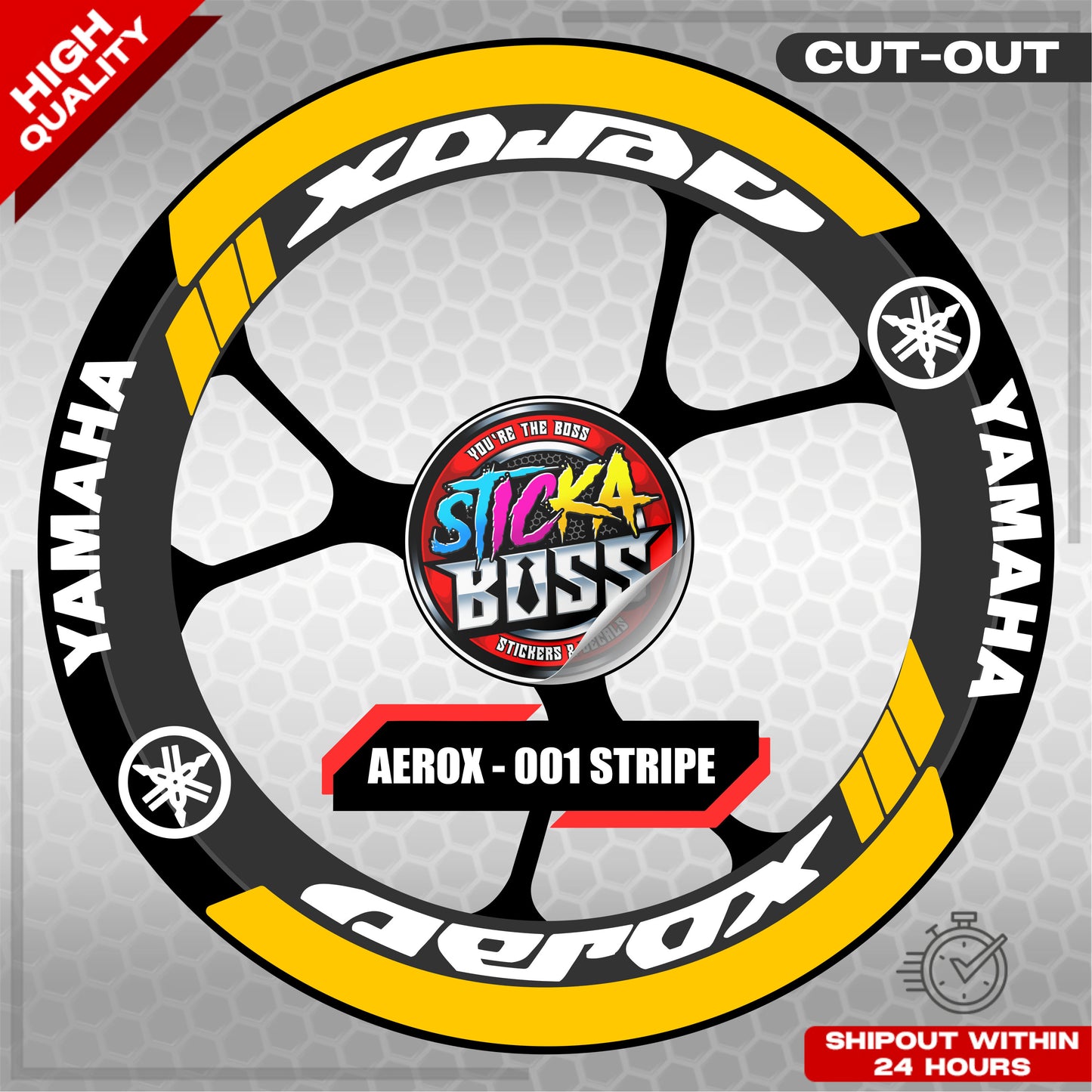 AEROX MAG STICKER SET  ( 2 MAGS ) - 001 STRIPE | VINYL WATERPROOF CUT-OUT DECALS