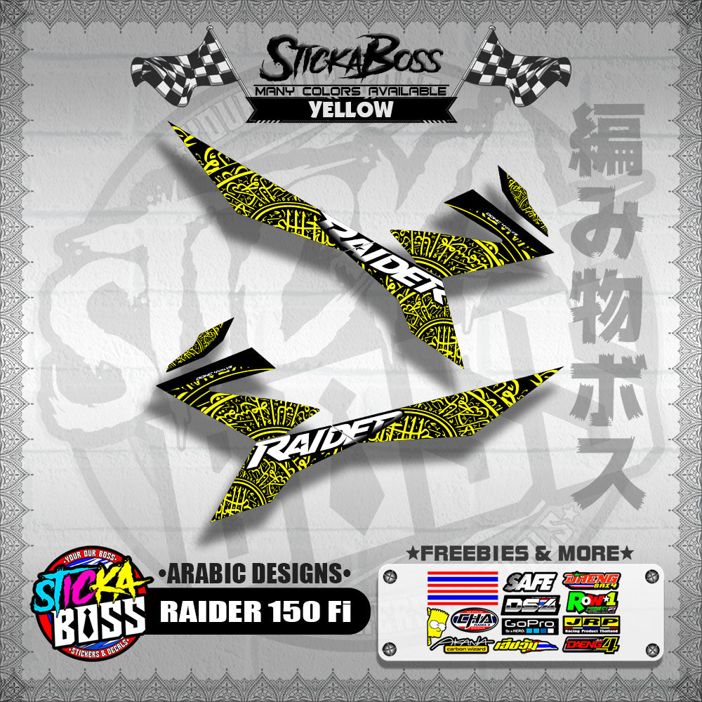 RAIDER 150 Fi DECALS ( ARABIC DESIGNS )【WITH FREEBIES】