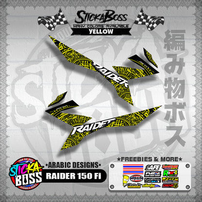 RAIDER 150 Fi DECALS ( ARABIC DESIGNS )【WITH FREEBIES】