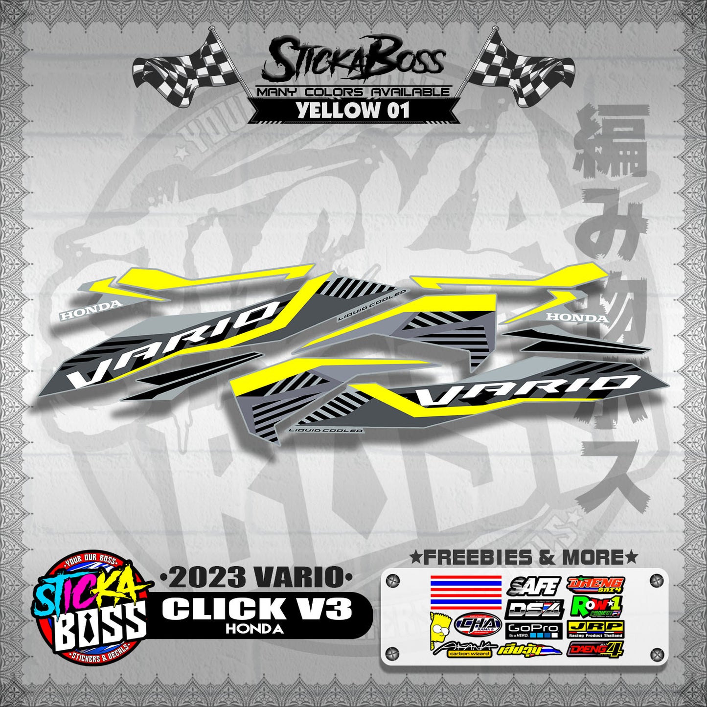 CLICK V3 STOCK DECALS ( 2023 VARIO )【WITH FREEBIES】