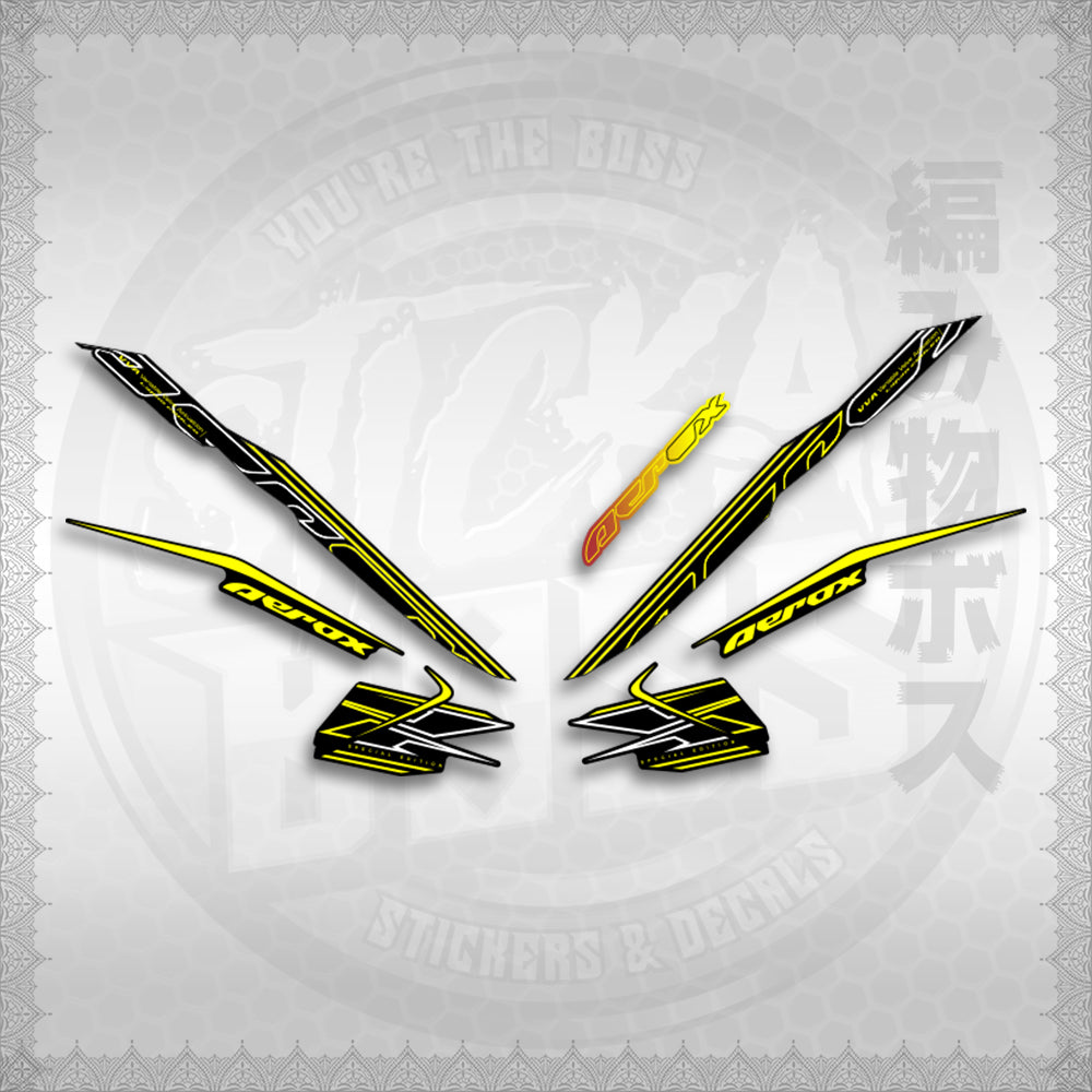 STICKER DECALS for AEROX V3 ALPHA TURBO INDO (AV3CYCI) By STICKABOSS (SOFIE LAMINATED WATERPROOF)