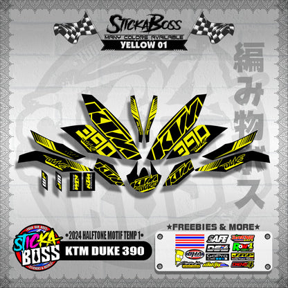 KTM DUKE 390 STICKER DECALS ( 2024 HALFTONE MOTIF TEMP 1 )【WITH FREEBIES】