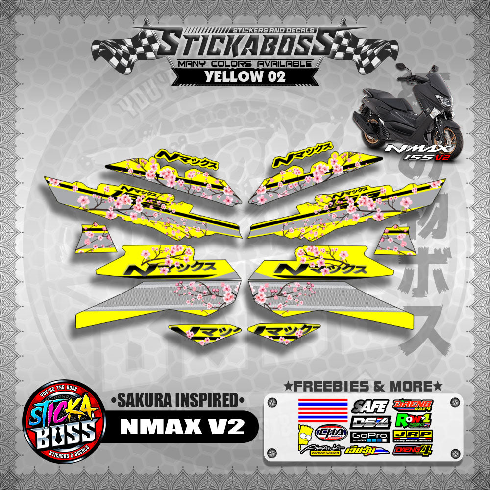 NMAX V2 STICKER DECALS ( SAKURA INSPIRED )【WITH FREEBIES】