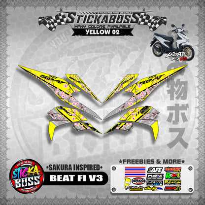 BEAT V3 STICKER DECALS ( SAKURA INSPIRED )【WITH FREEBIES】