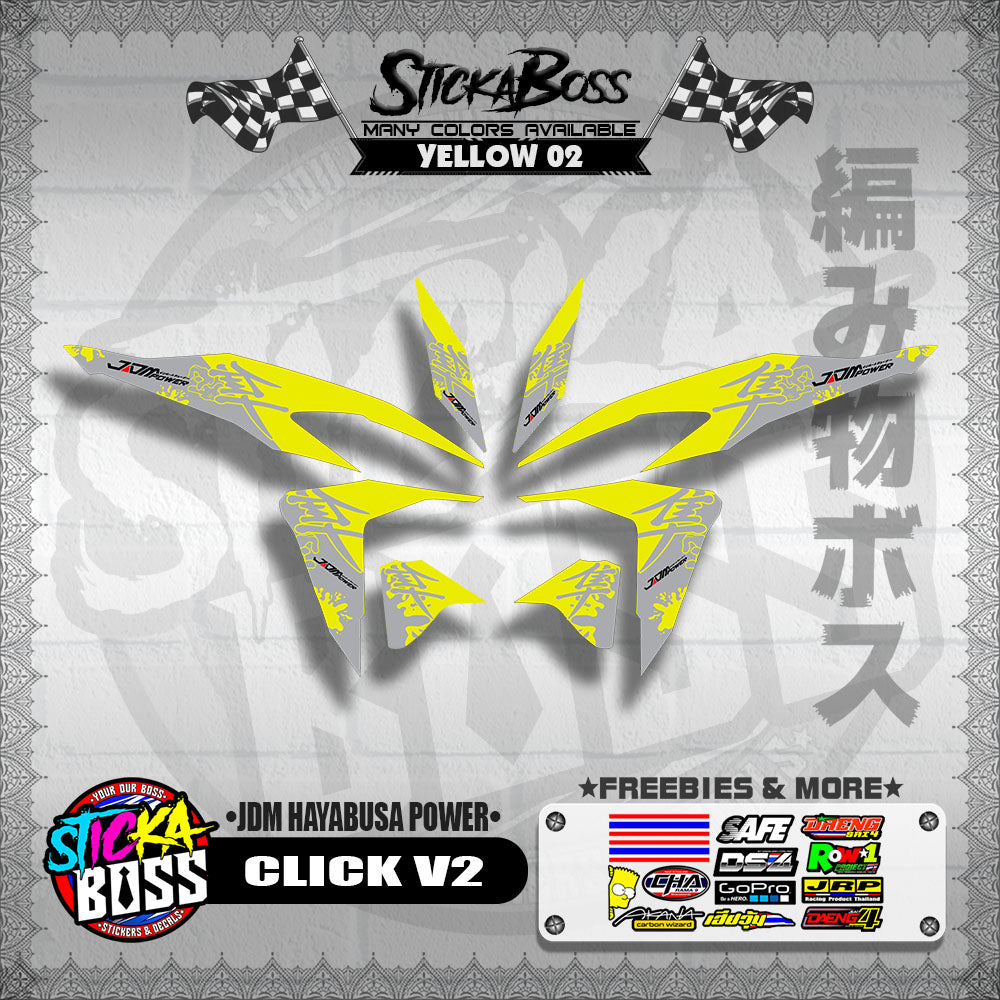CLICK V2 DECALS ( JDM HAYABUSA POWER )【WITH FREEBIES】