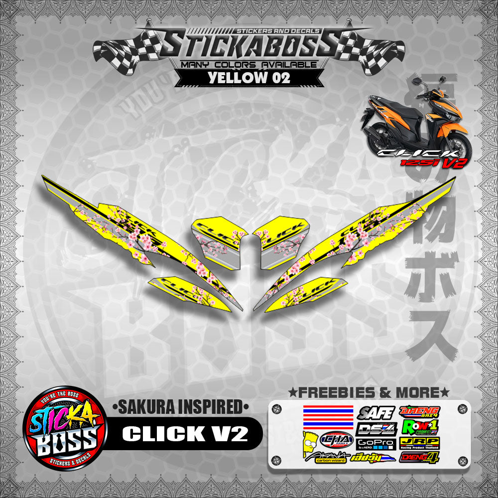 CLICK V2 STICKER DECALS ( SAKURA INSPIRED )【WITH FREEBIES】