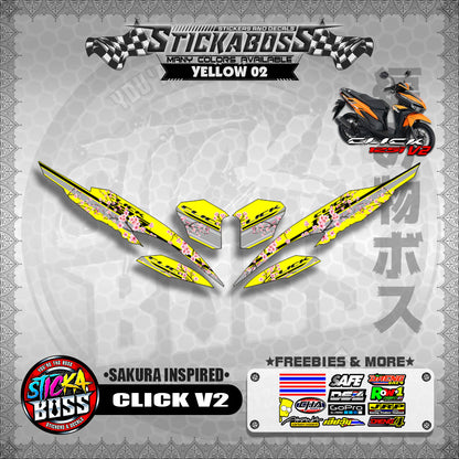 CLICK V2 STICKER DECALS ( SAKURA INSPIRED )【WITH FREEBIES】