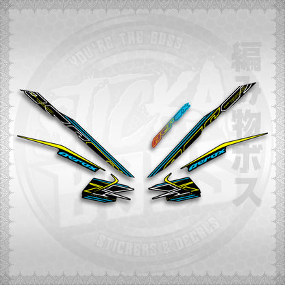 STICKER DECALS for AEROX V3 ALPHA TURBO INDO (AV3CYCI) By STICKABOSS (SOFIE LAMINATED WATERPROOF)