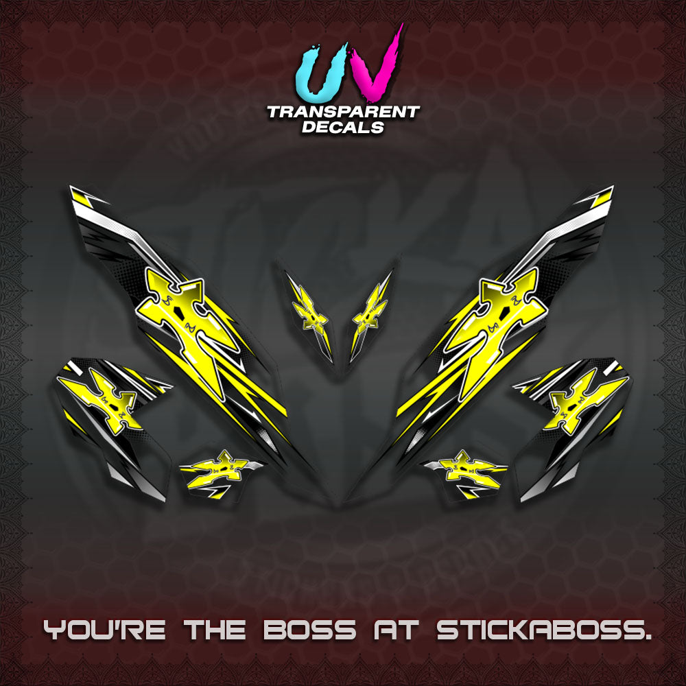 【PREMIUM UV PRINT】TRANSPARENT CLICK V3 DECALS (2026 STAR LED DESIGN) STICKER DECALS By STICKABOSS