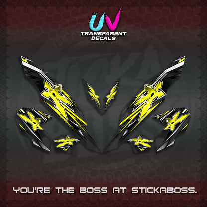 【PREMIUM UV PRINT】TRANSPARENT CLICK V3 DECALS (2026 STAR LED DESIGN) STICKER DECALS By STICKABOSS