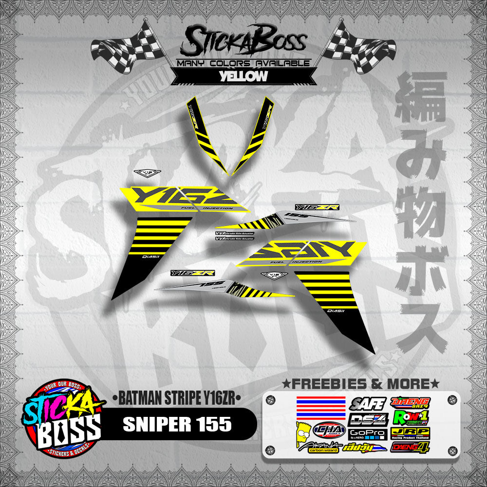 SNIPER 155 DECALS ( BATMAN STRIPE Y16ZR )【WITH FREEBIES】