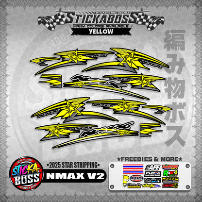 NMAX V2 STICKER DECALS ( 2025 STAR STRIPPING )【WITH FREEBIES】