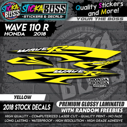 Wave 110 R (2018 Stock Decals)【PREMIUM GLOSSY LAMINATED】