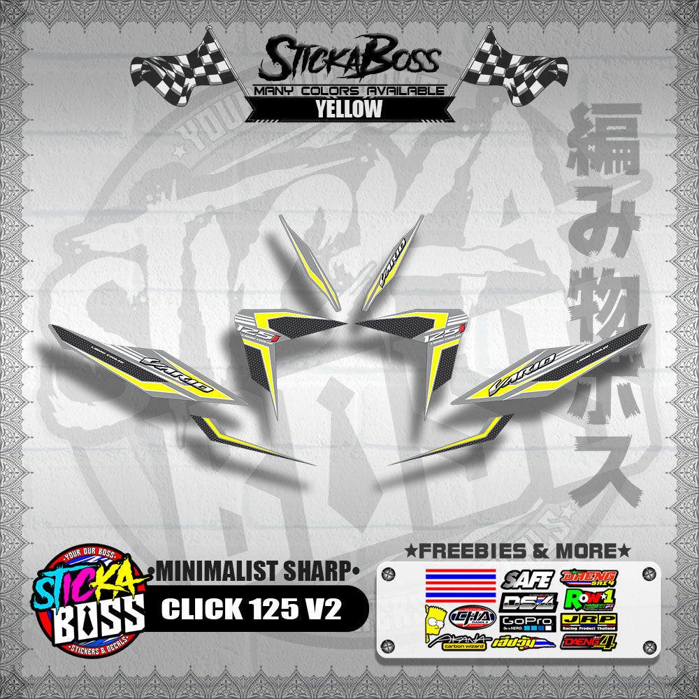 CLICK 125 V2 DECALS ( MINIMALIST SHARP )【WITH FREEBIES】