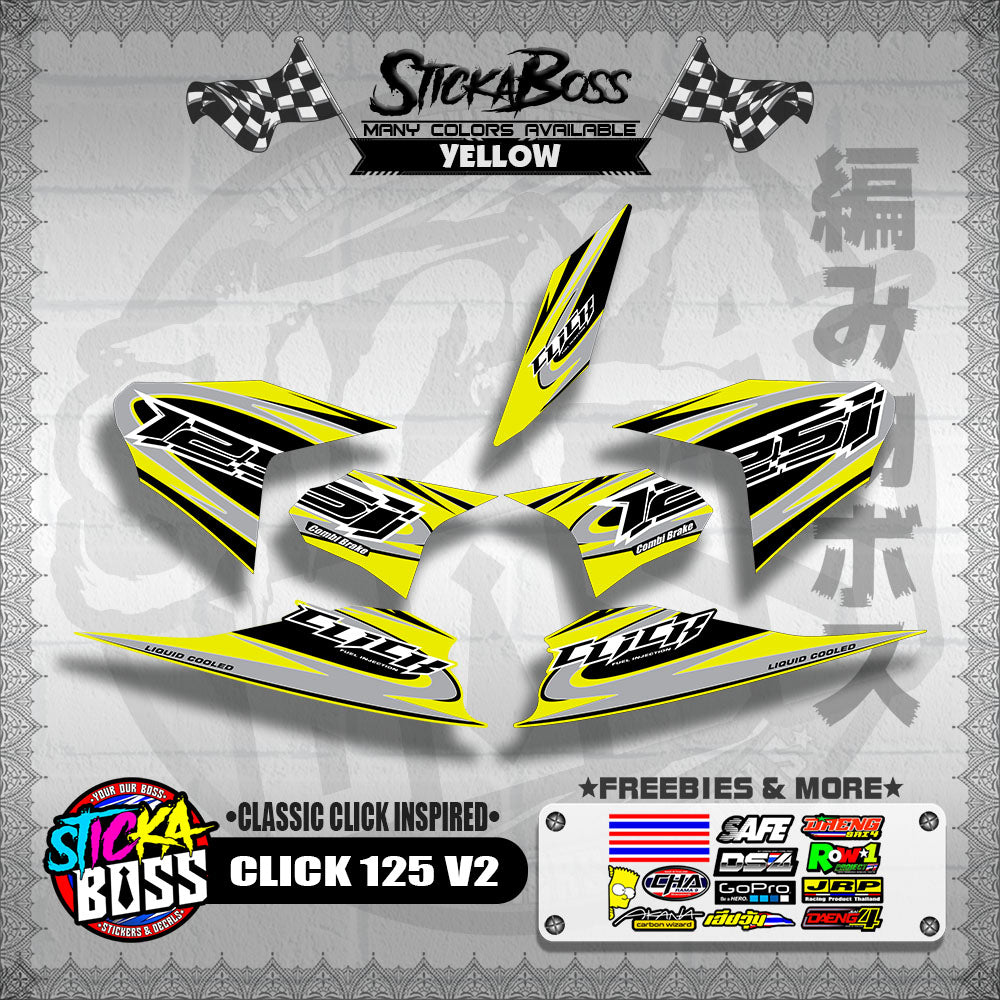 CLICK 125 V2 DECALS ( CLASSIC CLICK INSPIRED )【WITH FREEBIES】