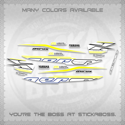AEROX 155 V1 FOR WHITE DECALS (2026 CYBER STYLE 01) STICKER KITS BY STICKABOSS