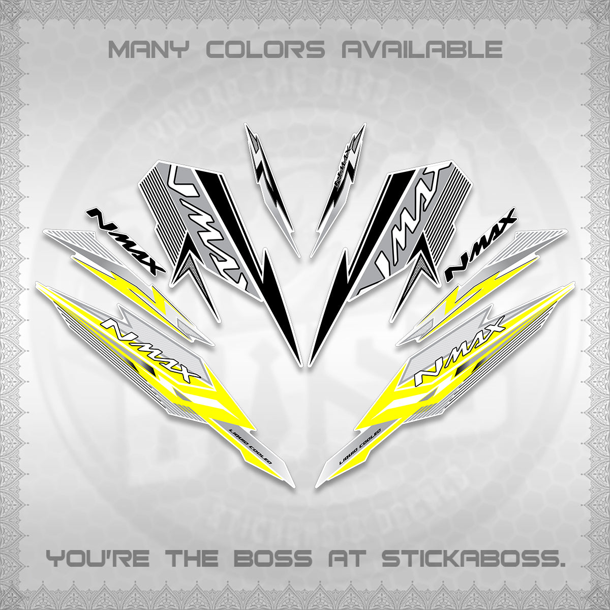 NMAX V2 FOR WHITE DECALS (2026 VARIO STYLE) STICKER DECALS By STICKABOSS