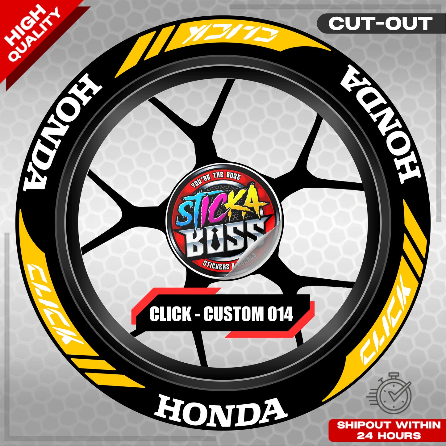 CLICK 125 / 150 / 160 MAG STICKER SET  ( 2 MAGS ) - CUSTOM 014 | VINYL WATERPROOF CUT-OUT DECALS