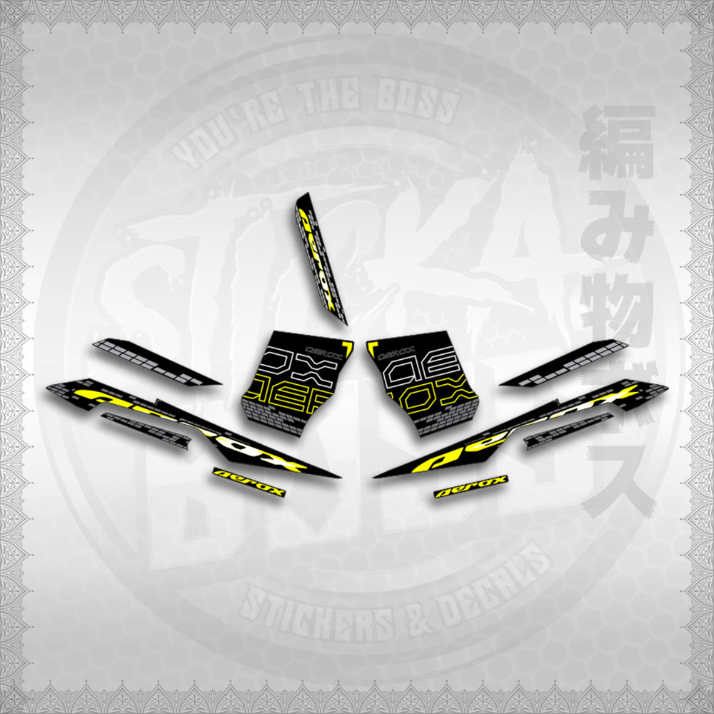 STICKER DECALS for AEROX V3 ALPHA TURBO INDO (AV3NVBLDE) By STICKABOSS (SOFIE LAMINATED WATERPROOF)