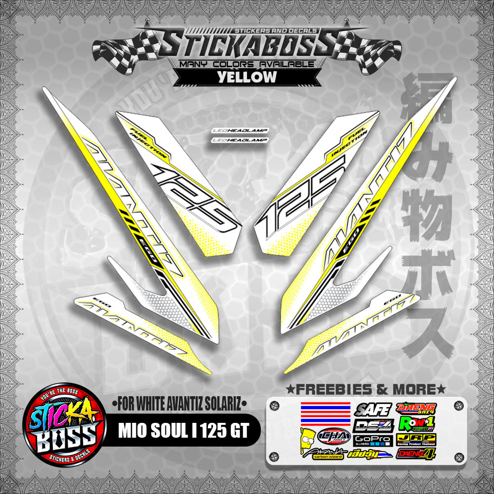 MIO SOUL I 125 GT STICKER DECALS ( FOR WHITE AVANTIZ SOLARIZ )【WITH FREEBIES】