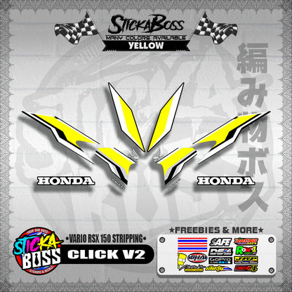 CLICK V2 DECALS ( VARIO RSX 150 STRIPPING )【WITH FREEBIES】