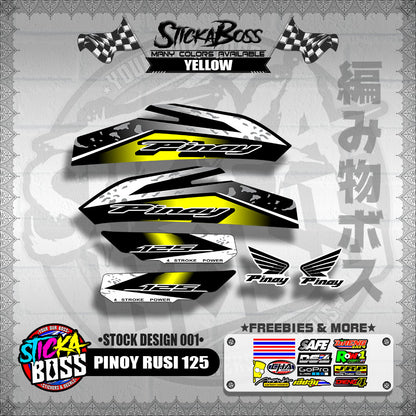 PINOY RUSI 125 DECALS ( STOCK DESIGN 001 )【WITH FREEBIES】
