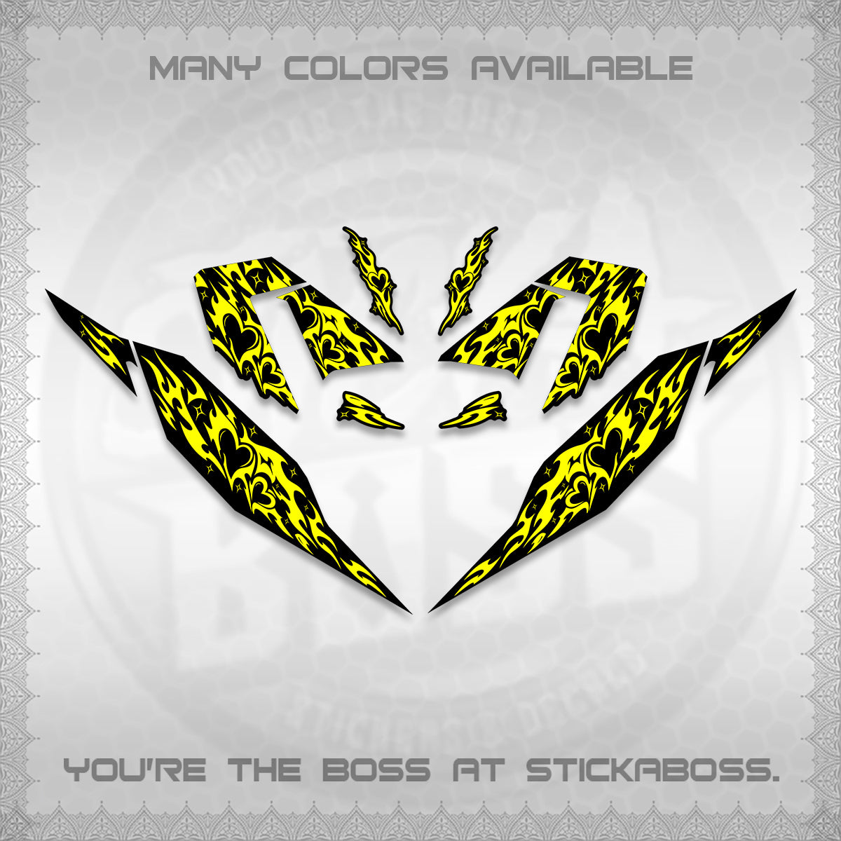 CLICK 125 V4 DECALS (2026 TRIBAL HEART DESIGN) STICKER KITS BY STICKABOSS
