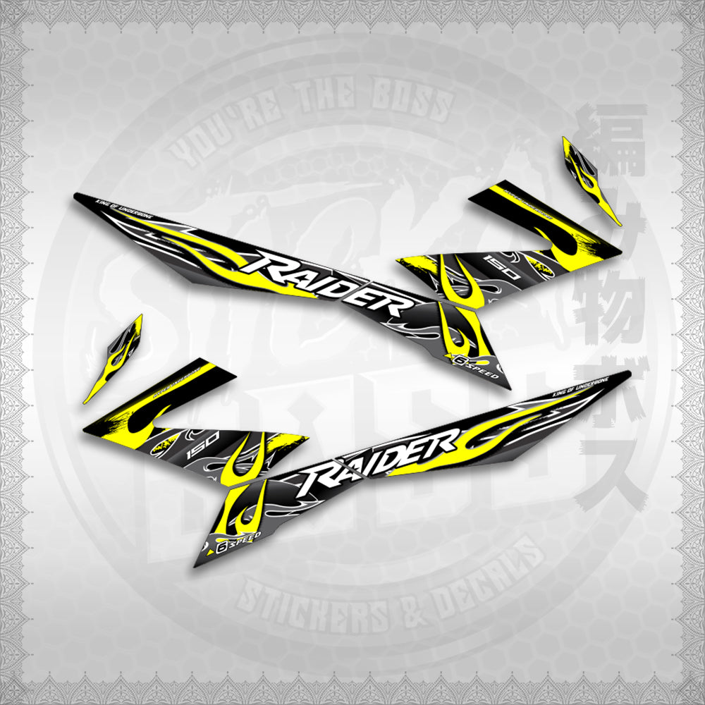 STICKER DECALS for RAIDER 150 FI MALAYSIAN (RFITRXFIFLCU) By STICKABOSS (SOFIE LAMINATED WATERPROOF)