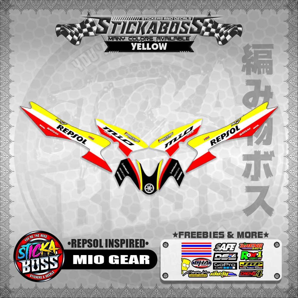 MIO GEAR STICKER DECALS ( REPSOL INSPIRED )【WITH FREEBIES】