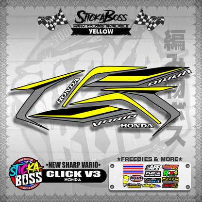 CLICK V3 DECALS ( NEW SHARP VARIO )【WITH FREEBIES】
