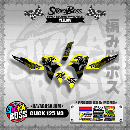 CLICK 125 V3 DECALS ( HAYABUSA JDM )【WITH FREEBIES】