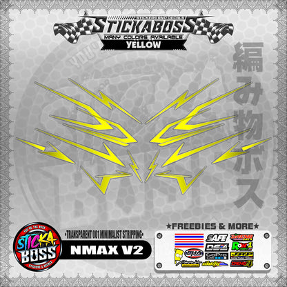 【PREMIUM UV PRINT】TRANSPARENT NMAX V2 STICKER DECALS ( 001 MINIMALIST STRIPPING )【WITH FREEBIES】
