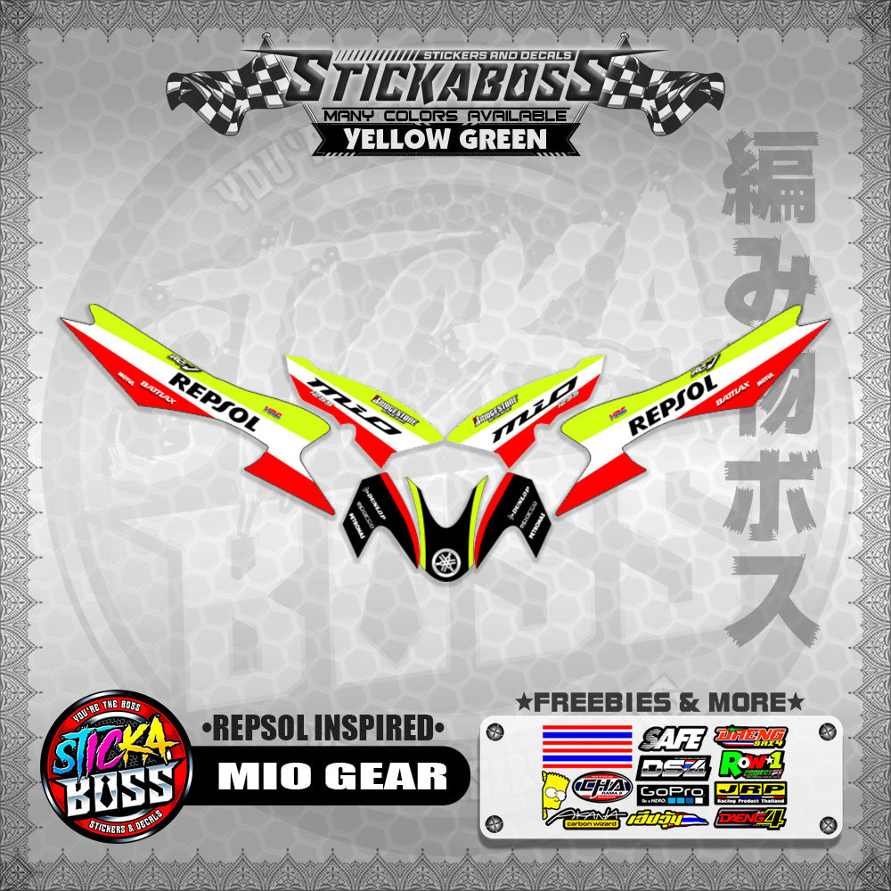 MIO GEAR STICKER DECALS ( REPSOL INSPIRED )【WITH FREEBIES】