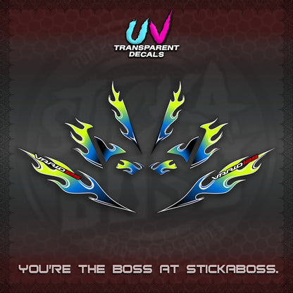 CLICK 125 V4 UV TRANSPARENT VARIO DECALS (MOTIF FLAME 2)STICKER DECALS By STICKABOSS